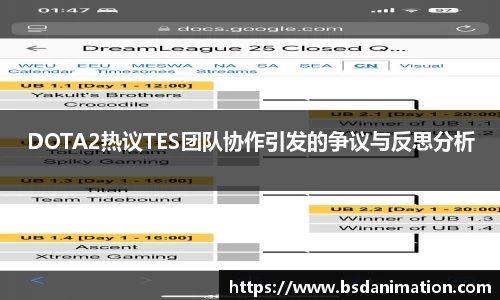 DOTA2热议TES团队协作引发的争议与反思分析